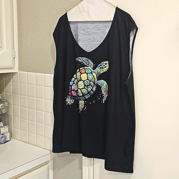 NWOT Amazon turtle graphic Tank 5XL - Picture 3 of 7